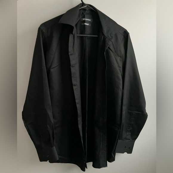 Long sleeve button down black casual dress shirt - Picture 1 of 2